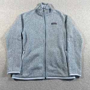 Patagonia Jacket Women Medium Fleck Blue Zip Outdoor Better Sweater Hiking